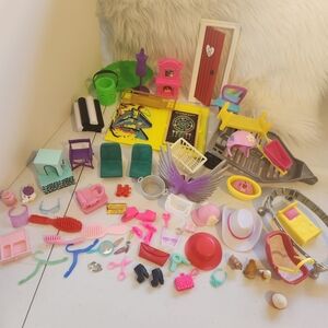 Barbie Doll House Modern & Vintage Accessories Jewelry Shoes Hats Purse 1990s